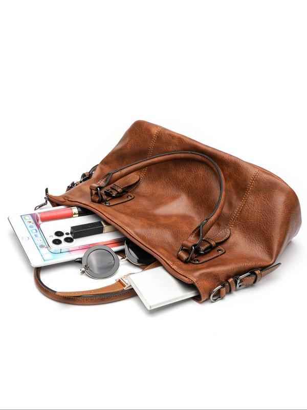 Business Women Minimalist Plain Color Large Handbag Luxury