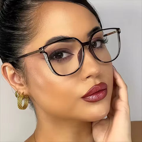 2024 New Anti-blue Reading Glasses Women Fashion Designer Large Frame Reading Glasses High Quality Optical Glasses